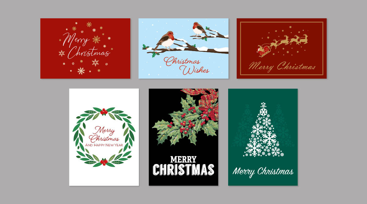 Rectangular Christmas Stickers - Traditional