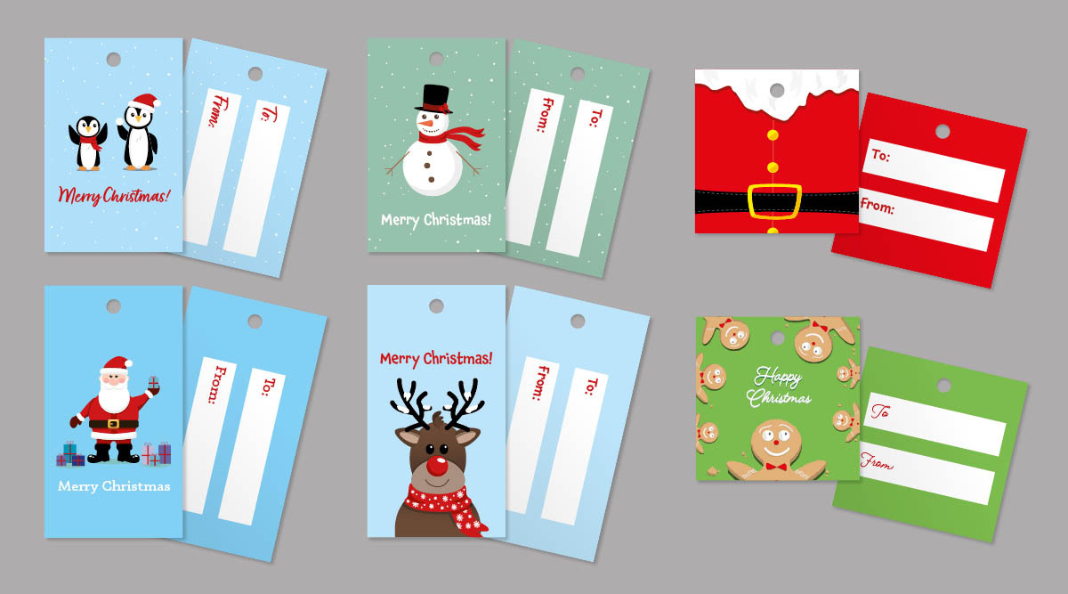 Group of kids gift tags