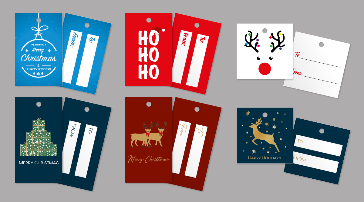 Group of modern gift tags