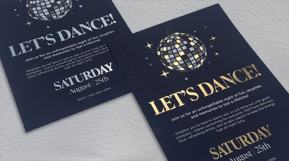 Foiled Flat Invites