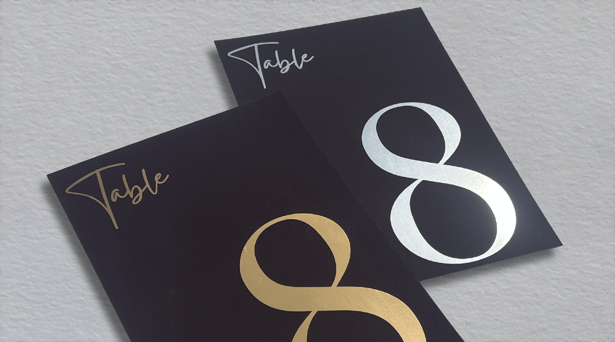 Foiled Wedding Table Names