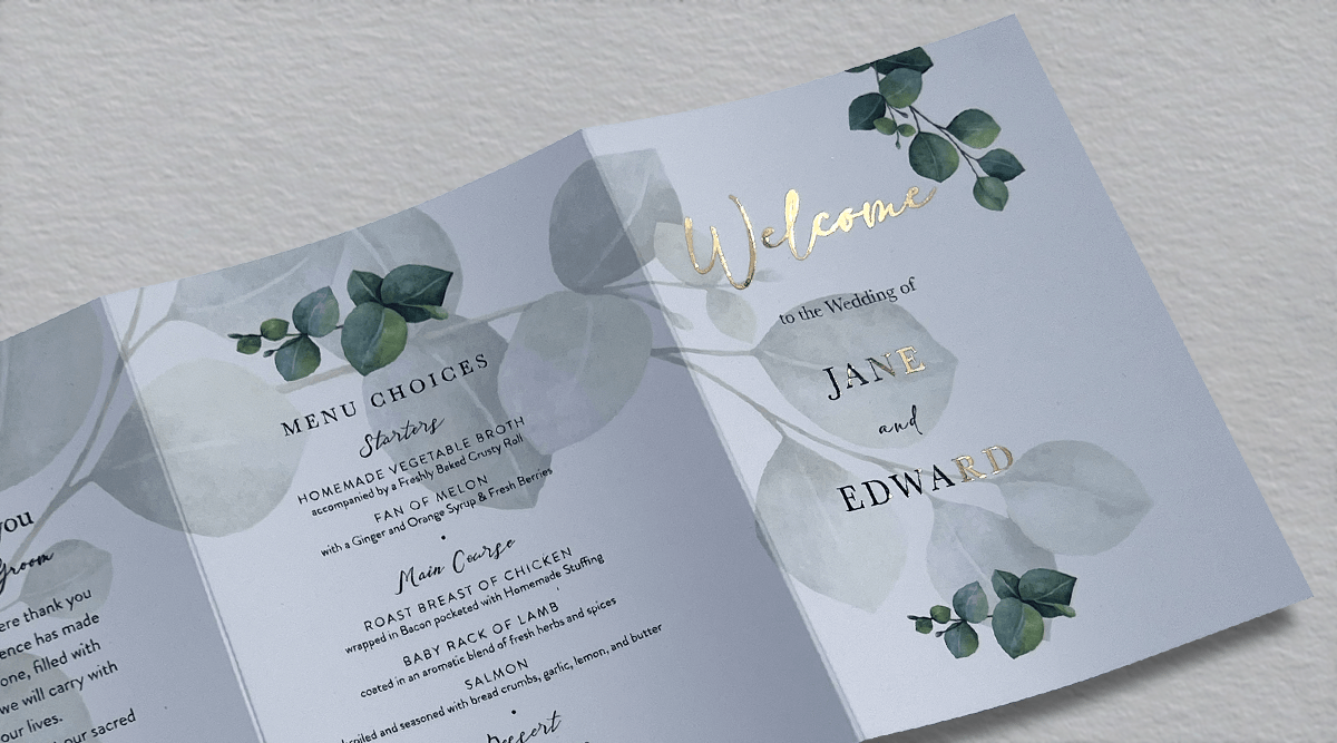 Foiled Wedding Table Talkers