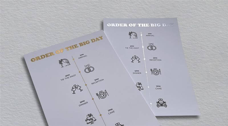 Foiled Order of Service Cards